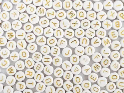 Pot perles lettres – Blanches
