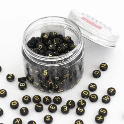 Pot perles lettres – Noires