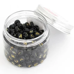 Pot perles lettres – Noires