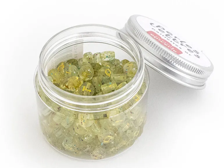 Pot perles lettres – Paillettes or