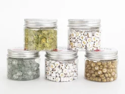 Pot perles symboles et chiffres - Blanc