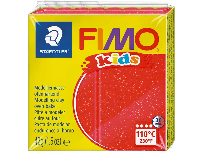 Pâte Fimo rouge paillettes 212 kids