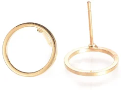 Puces d'oreilles cercles ajourés 12 mm - dorées à l'or fin