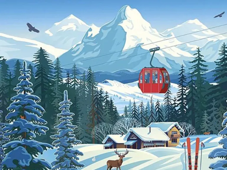 Puzzle 1000 pièces Paysage enneigé - Calypto