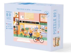 Puzzle 80 pièces 48x38 cm illustration Matin paisible au Japon par Niniwanted