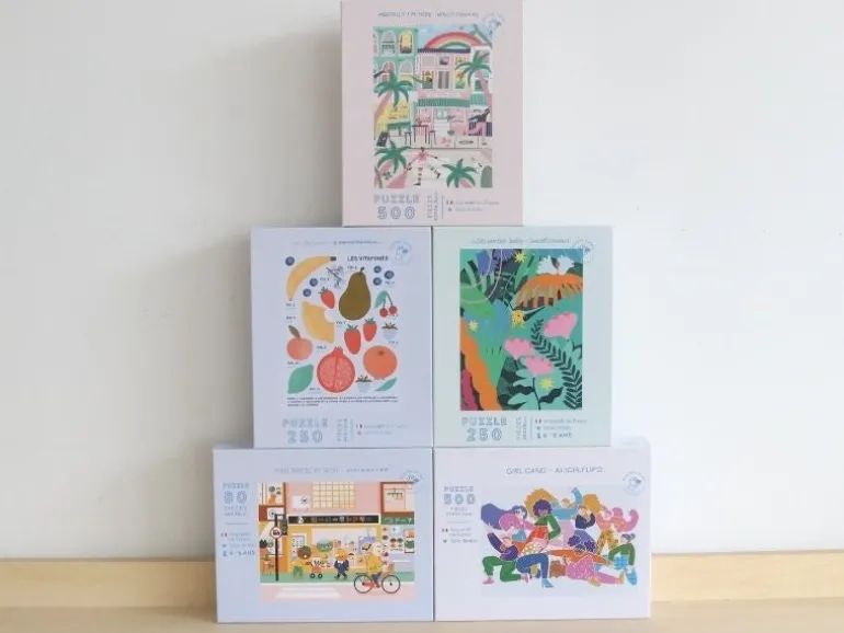 Puzzle 80 pièces 48x38 cm illustration Matin paisible au Japon par Niniwanted