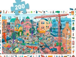 Puzzle et Poster cherche et trouve La ville - 200 pièces Djeco