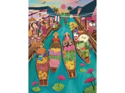 Puzzle Marché Flottant en Thaïlande 1000 pièces - Pieces & Peace