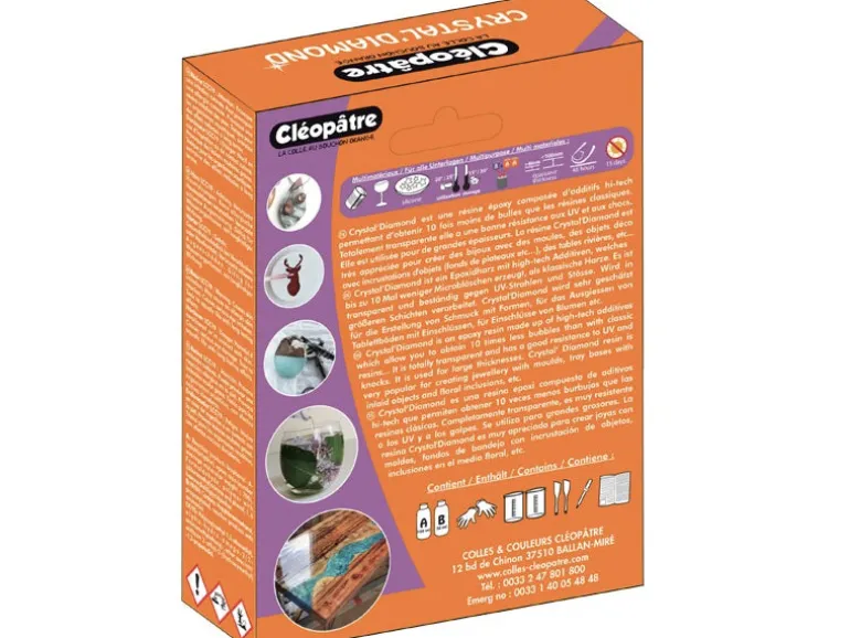 Résine d'inclusion "Crystal'Diamond" 360 mL - transparent*Cléopatre*