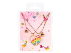 Set de 2 colliers Best Friends Forever coeur arc-en-ciel