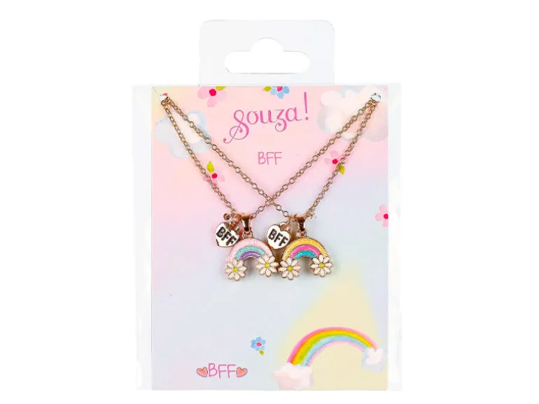 Set de 2 colliers Best Friends Forever arc-en-ciel
