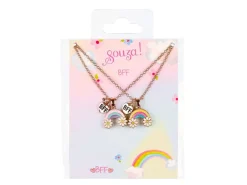 Set de 2 colliers Best Friends Forever arc-en-ciel