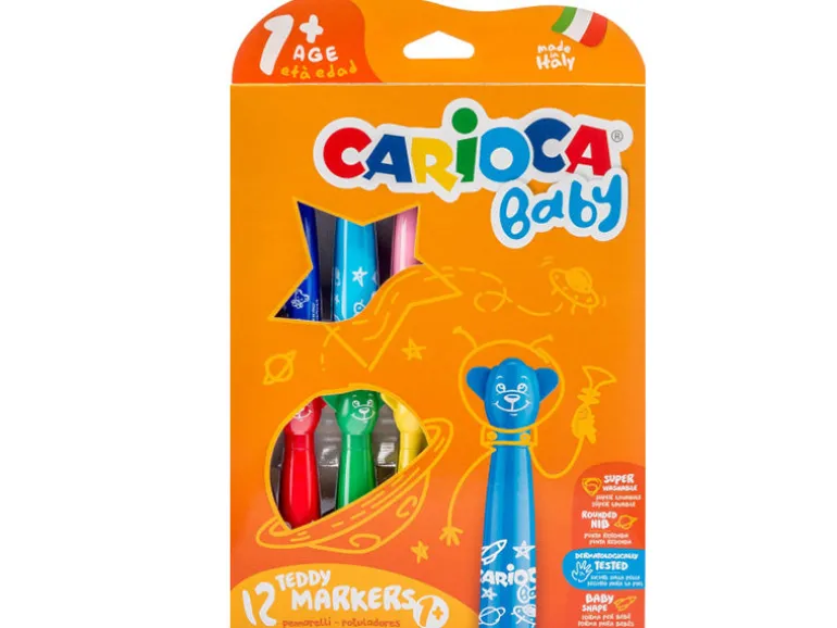 Set de 12 feutres marqueurs 1+ - Carioca Baby Teddy