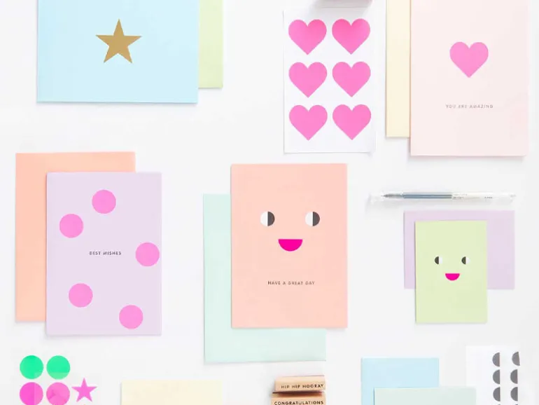 Set de cartes et enveloppes B6 - Rainbow pastel