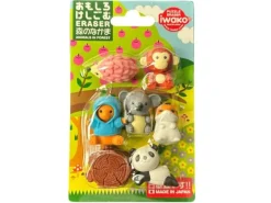 Set de gommes kawaii - Les animaux de la forêt - Iwako (Made in Japan)