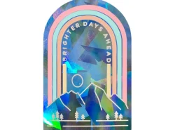 Sticker suncatcher - montagnes et arc-en-ciel - 15 x 10 cm