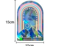 Sticker suncatcher - montagnes et arc-en-ciel - 15 x 10 cm