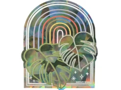 Sticker suncatcher Monstera et arc-en-ciel - 9 x 11 cm