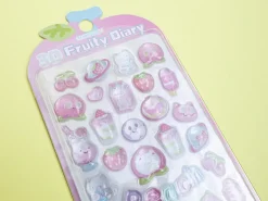 Stickers 3D Fruity Diary - rose