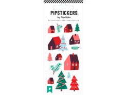 Stickers de noël , maisons et sapins - Pipsticks