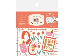Stickers flake en washi Watashi-Biyori Rouge - Papeterie Japonaise