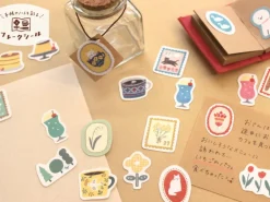 Stickers flake en washi Watashi-Biyori Bleu - Papeterie Japonaise