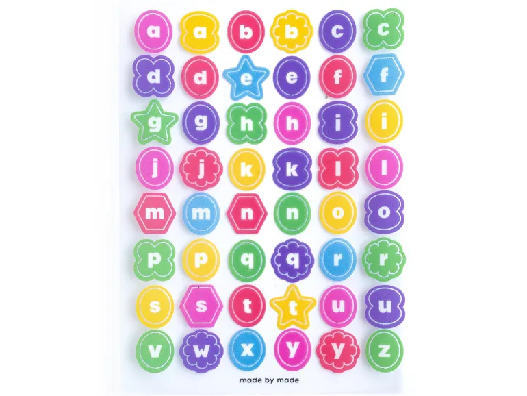 Stickers lettres - formes géométriques multicolores
