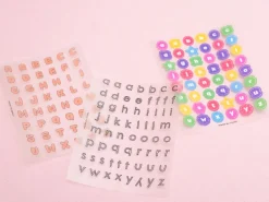 Stickers lettres - formes géométriques multicolores