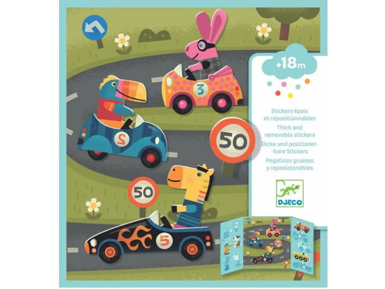 Stickers épais repositionnables Les voitures – Djeco