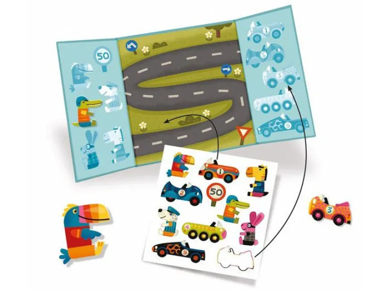 Stickers épais repositionnables Les voitures – Djeco