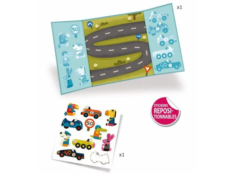 Stickers épais repositionnables Les voitures – Djeco