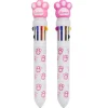 Stylo 10 couleurs patte de chat - Rose
