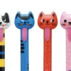 Stylo effaçable Cute Cats 0,5 mm encre bleue - coloris aléatoire