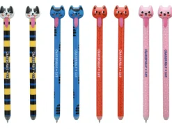 Stylo effaçable Cute Cats 0,5 mm encre bleue - coloris aléatoire