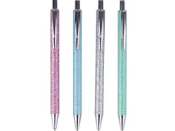 Stylo roller pailleté - coloris aléatoire - couleur bleue