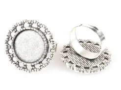 Support de bague pour cabochon - couleur argent