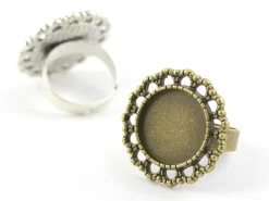 Support de bague pour cabochon - couleur argent