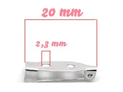 Support de broche argenté foncé - 2 cm