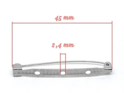 Support de broche argenté 45 mm