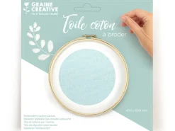 Toile coton à broder - Vert d'eau 45 x 60 cm