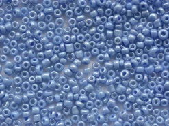 Tube de 350 perles de rocailles opaques nacrées - bleu moyen