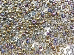 Tube de 350 perles métallisées - mix métal plusieurs couleurs