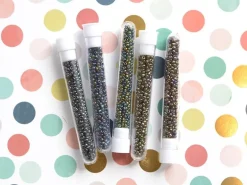 Tube de 350 perles métallisées - mix métal plusieurs couleurs